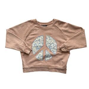 Tiny Whales Floral Peace Sign Pullover Crew Sweatshirt Size 8y